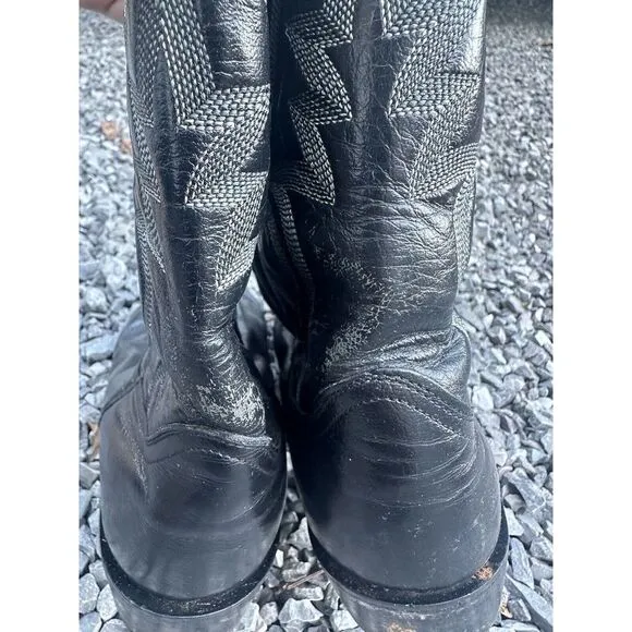 Dan Post black Cowboy‎ Boots Leather 3944 Sz 9D Men's