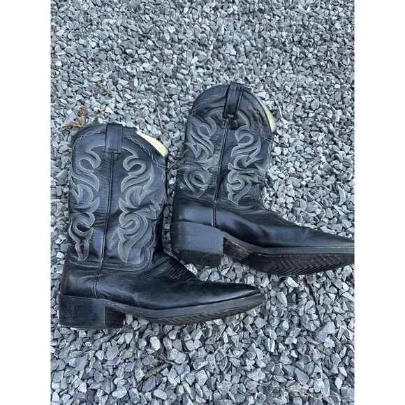 Dan Post black Cowboy‎ Boots Leather 3944 Sz 9D Men's
