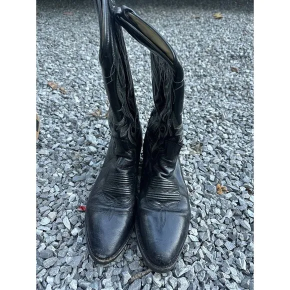 Dan Post black Cowboy‎ Boots Leather 3944 Sz 9D Men's