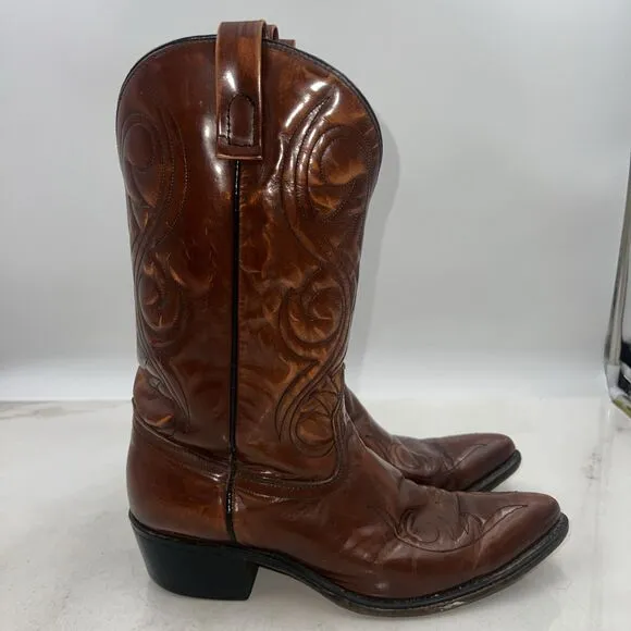 Dan Post Boots Mens SZ 8.5 D Milwaukee Antique BROWN Leather WESTERN