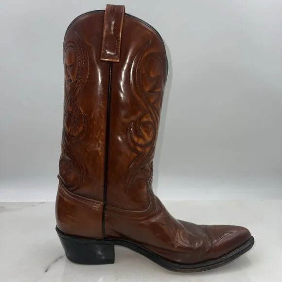 Dan Post Boots Mens SZ 8.5 D Milwaukee Antique BROWN Leather WESTERN