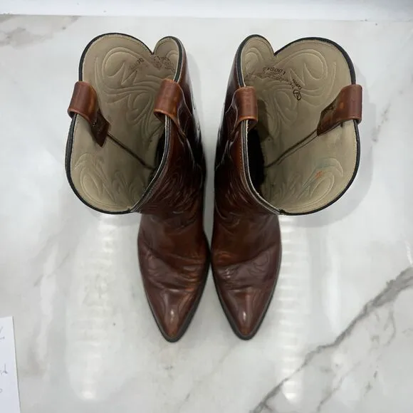 Dan Post Boots Mens SZ 8.5 D Milwaukee Antique BROWN Leather WESTERN
