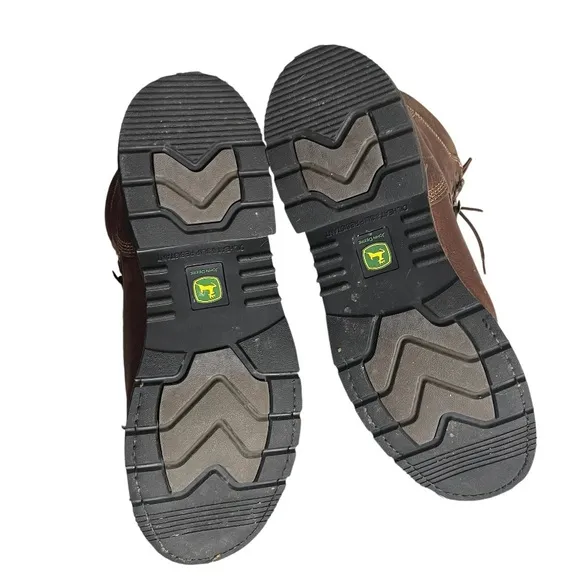 DAN POST JOHN DEERE Work Boots Brown Lace Up Orthotic Insert Mens Size 12 M