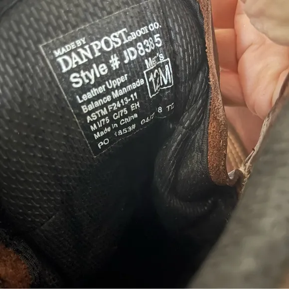 DAN POST JOHN DEERE Work Boots Brown Lace Up Orthotic Insert Mens Size 12 M