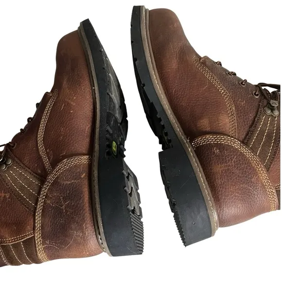 DAN POST JOHN DEERE Work Boots Brown Lace Up Orthotic Insert Mens Size 12 M