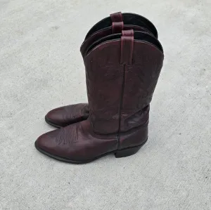 Dan Post Mens Leather Western/Cowboy Boots Burgandy/Wine Color Sz 11D