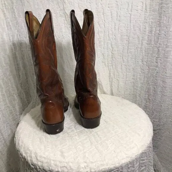 Dan Post Vtg Leather Cowboy Boots Size 8.5