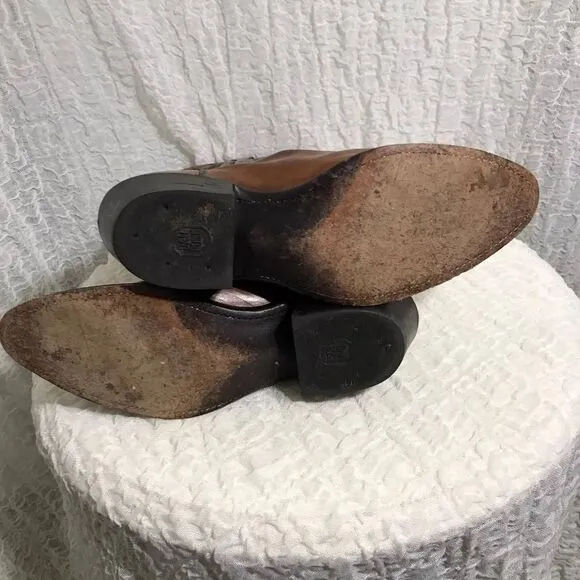Dan Post Vtg Leather Cowboy Boots Size 8.5