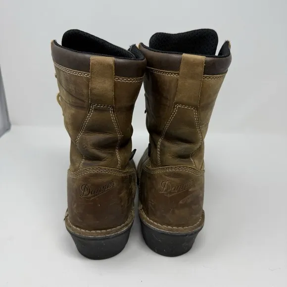 Danner Logger Boots Mens 10 Brown Leather Waterproof Vibram Work 15439