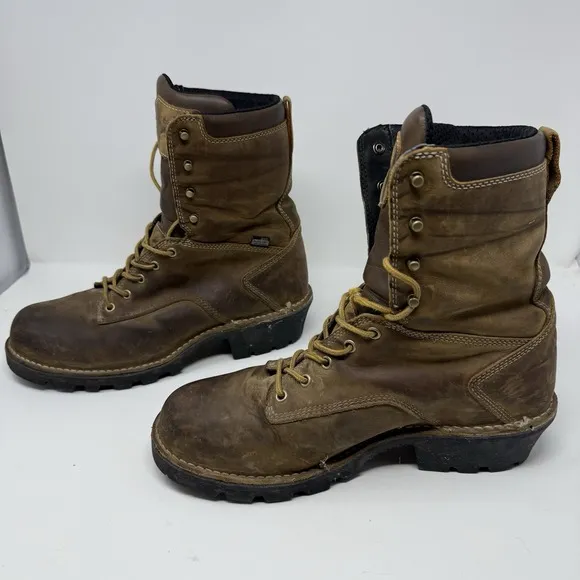 Danner Logger Boots Mens 10 Brown Leather Waterproof Vibram Work 15439