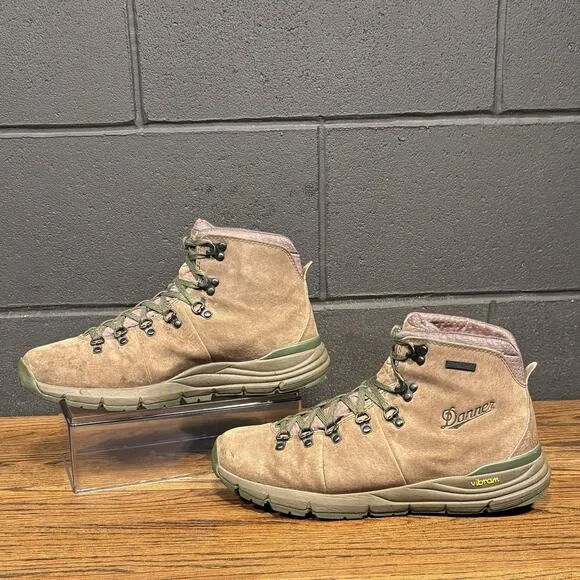 Danner Mountain Brown Green Leather Hiking Boots Men’s 10 D