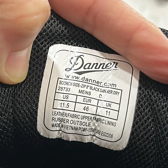 Danner Scorch Side-Zip Men's 8&quot; Black Danner Dry Waterproof Boots - 11.5