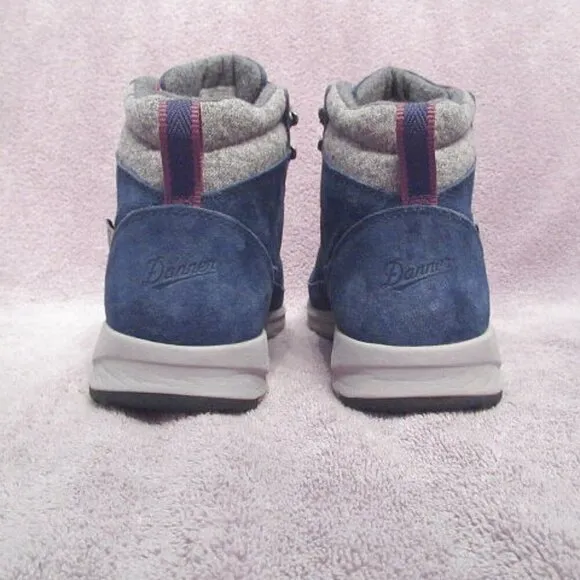 DANNER Women ADRIKA Hiker BOOTS Size 8.5 WOOL Suede WATERPROOF Mountain NAVY Lug