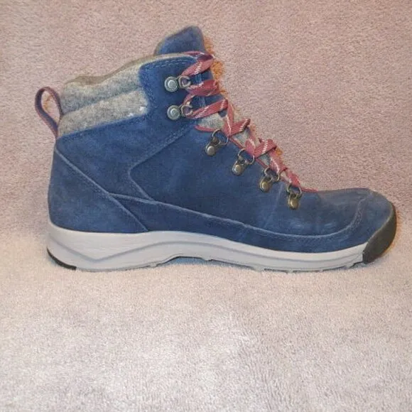DANNER Women ADRIKA Hiker BOOTS Size 8.5 WOOL Suede WATERPROOF Mountain NAVY Lug
