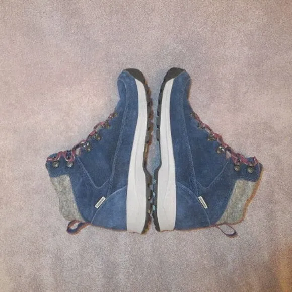 DANNER Women ADRIKA Hiker BOOTS Size 8.5 WOOL Suede WATERPROOF Mountain NAVY Lug