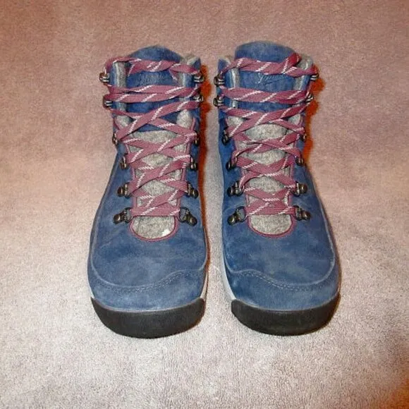 DANNER Women ADRIKA Hiker BOOTS Size 8.5 WOOL Suede WATERPROOF Mountain NAVY Lug