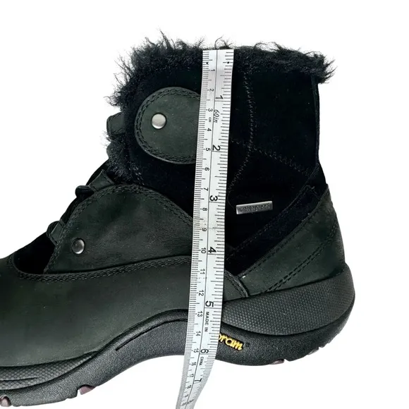 Dansko Candice Waterproof Winter Snow Boots Black Nubuck Leather Faux Fur SZ 38