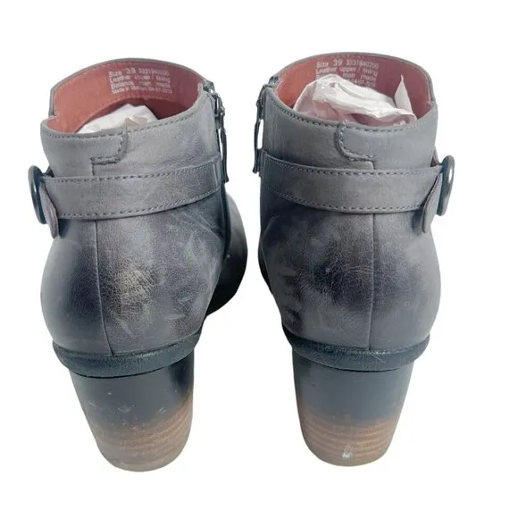 Dansko Perry Grey Leather Waterproof Heeled Booties Boots Women's Size 8.5 9