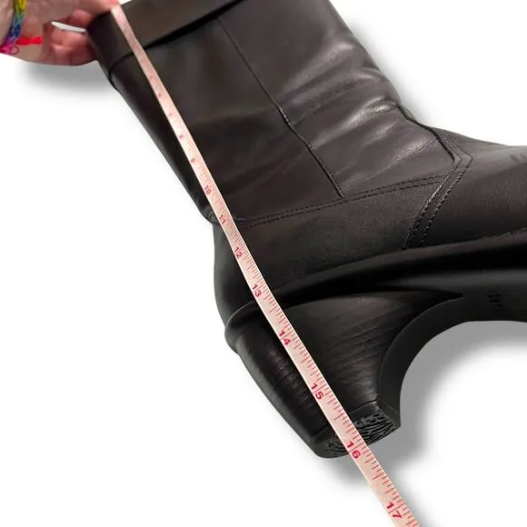 Dansko Womens Genuine Leather Riding Boots Heeled Zip Closure Solid Black Sz 41