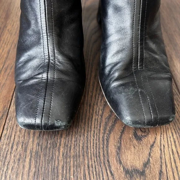 Dear Frances The Cube Boots Black Leather Boots Minimalist Italy Sz 37.5 (US 7)