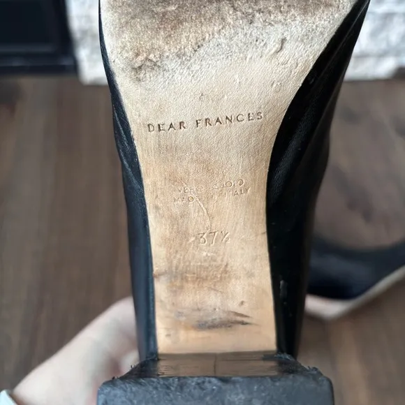 Dear Frances The Cube Boots Black Leather Boots Minimalist Italy Sz 37.5 (US 7)