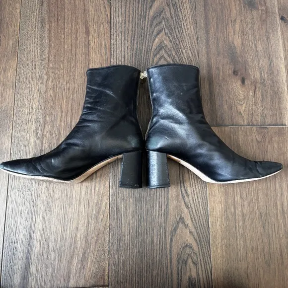Dear Frances The Cube Boots Black Leather Boots Minimalist Italy Sz 37.5 (US 7)