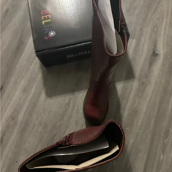 dELiA*s Red Platform Boots with Chunky Heel