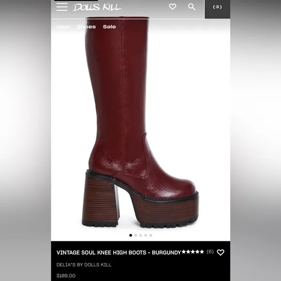 dELiA*s Red Platform Boots with Chunky Heel