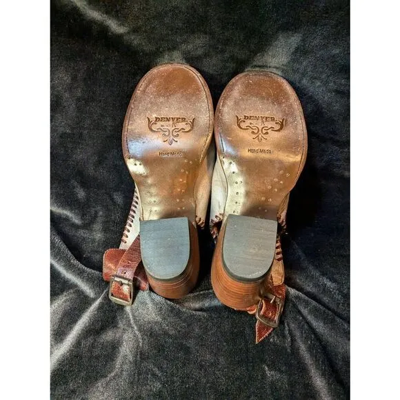 Denver boots leather Open toe heel. Style Leonere. Size 8