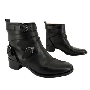 Derek Lam 10 Crosby Women Boots Leather Coleen Buckle Moto Grunge Biker Size 8.5