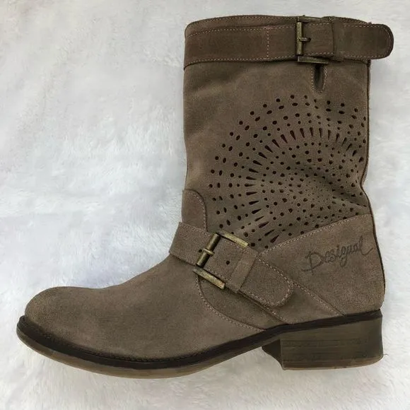 Desigual, Leather Sacha Boots, Size EU 38