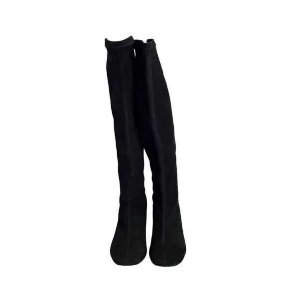 Diane von Furstenberg Henrietta knee suede Boots Size 8.5 Black/Camel Leopard