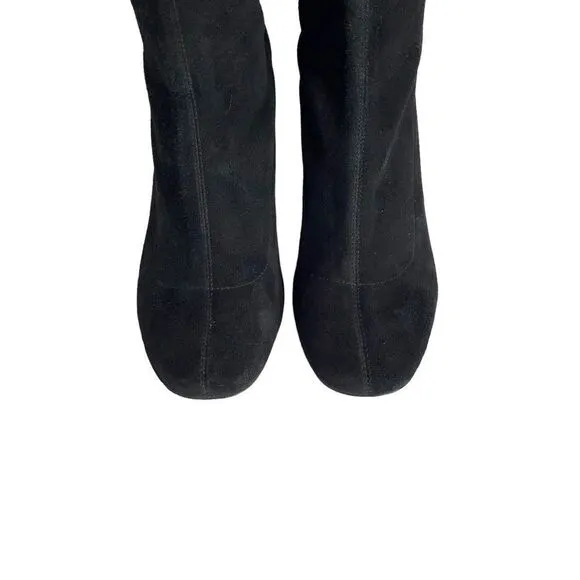 Diane von Furstenberg Henrietta knee suede Boots Size 8.5 Black/Camel Leopard