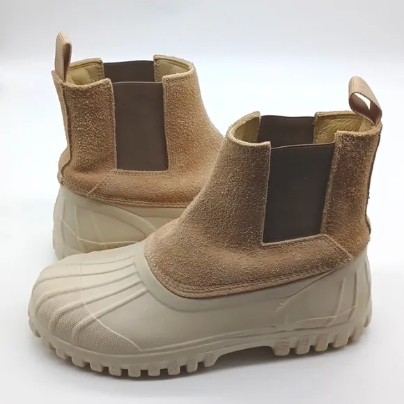 Diemme Balbi Chelsea Duck Boots Suede Italy Size 39 Beige Tan Winter Rain Snow