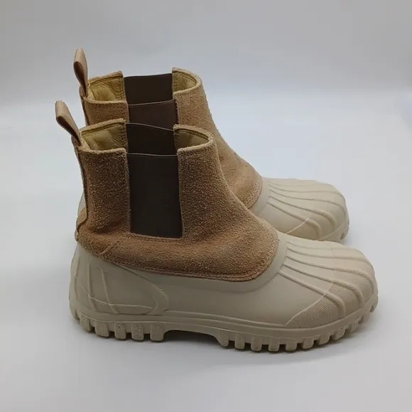 Diemme Balbi Chelsea Duck Boots Suede Italy Size 39 Beige Tan Winter Rain Snow