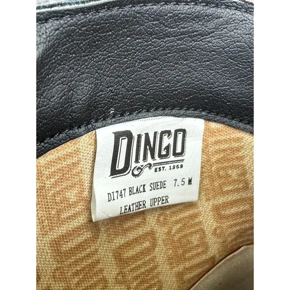 Dingo Gummy Bear Western Ankle Boots Womens 7.5 Black Suede Leather Bootie NEW