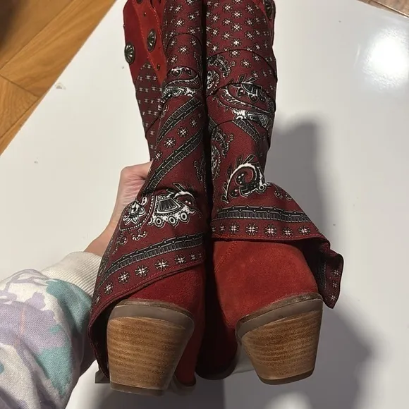 Dingo Womens Bandana Rhapsody‎ leather Western Boots