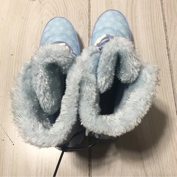 DISNEY SOREL Youth Whitney Short Lace FROZEN ELSA Waterproof Boots Girl Sz 7 NEW