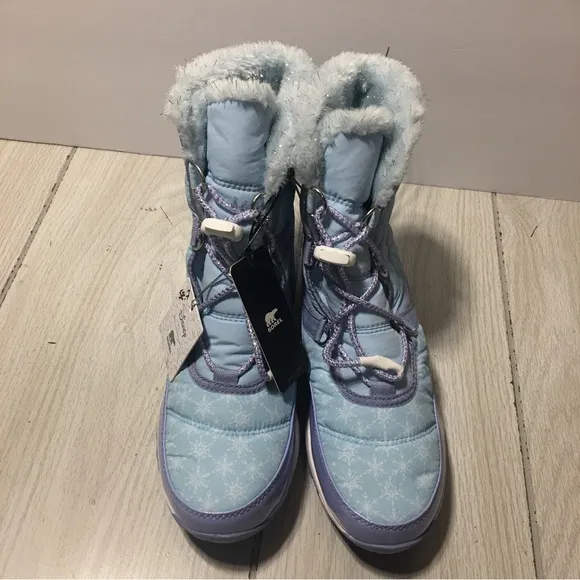 DISNEY SOREL Youth Whitney Short Lace FROZEN ELSA Waterproof Boots Girl Sz 7 NEW