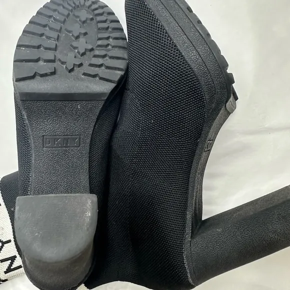 DKNY Black High-Heel Sock Boots