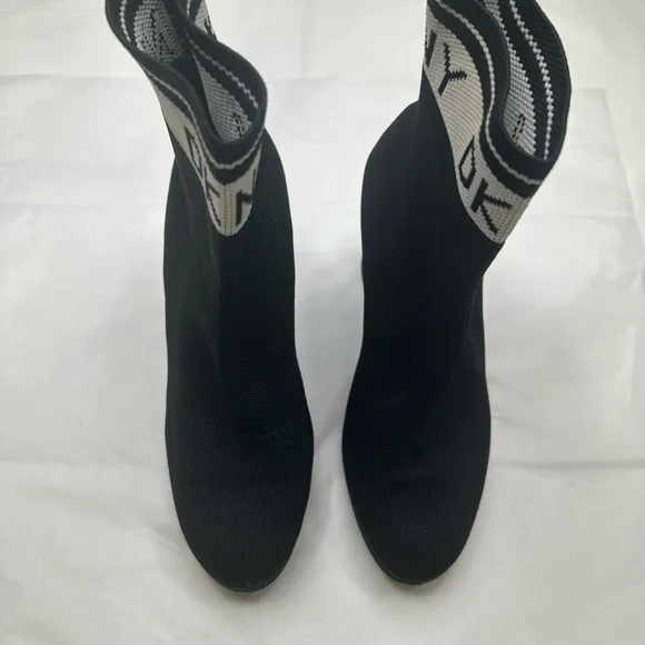 DKNY Black High-Heel Sock Boots