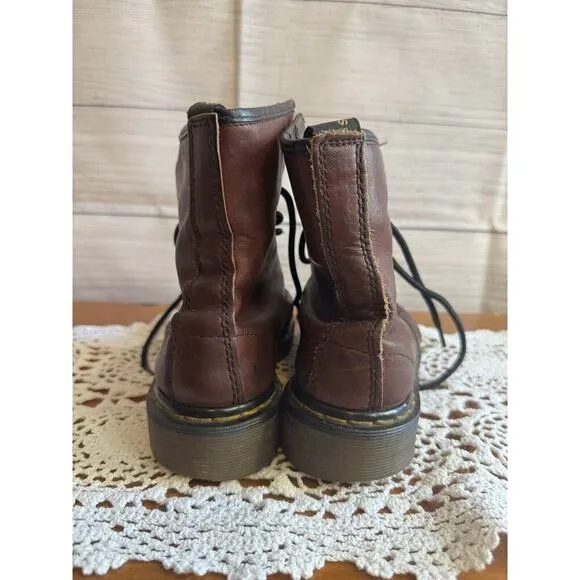 Doc Dr Martens Cherry Red Leather Boots Made In England 5 Mens/6 Wmns?‎ 8-Eye