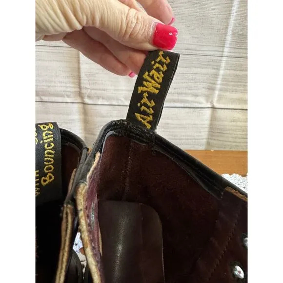 Doc Dr Martens Cherry Red Leather Boots Made In England 5 Mens/6 Wmns?‎ 8-Eye