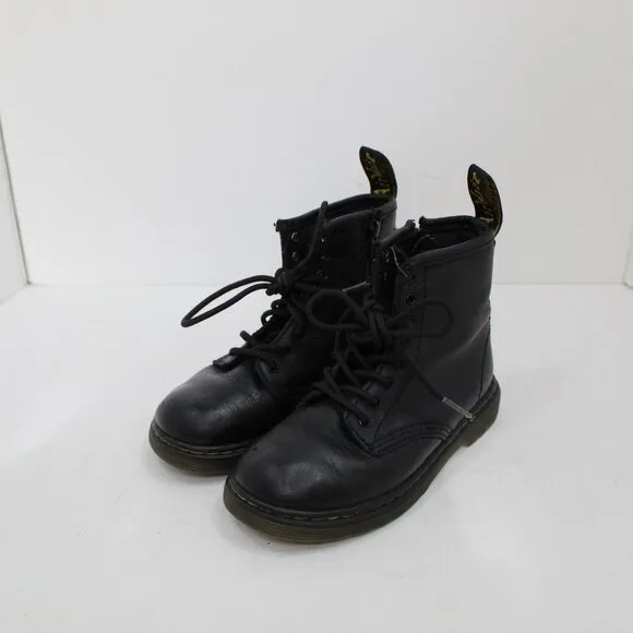 Doc Martens Youth Black Leather Lace Boots