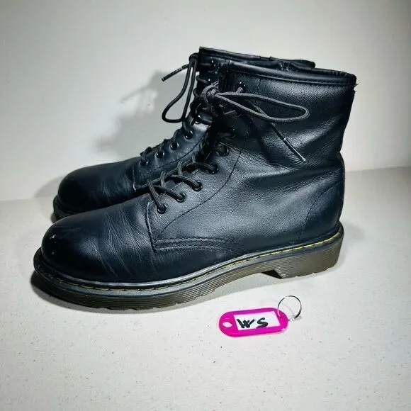 Doc Martens Black Delaney Leather Boots Size 5 Girls,