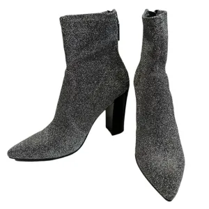 Dolce Vida NIB Pewter Sparkly Elana Fabric Heeled Boots Size 9