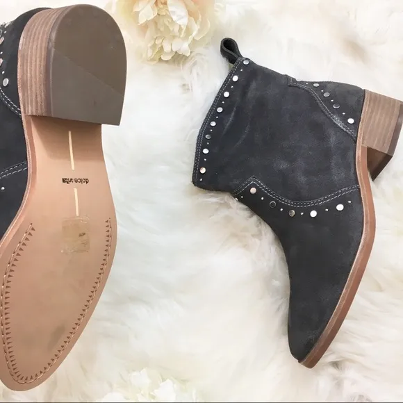 Dolce vita anthracite  studded leather boots