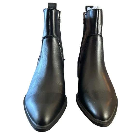 Dolce Vita Bili H20 Black Leather Pointed-Toe Ankle Booties Waterproof NEW 6