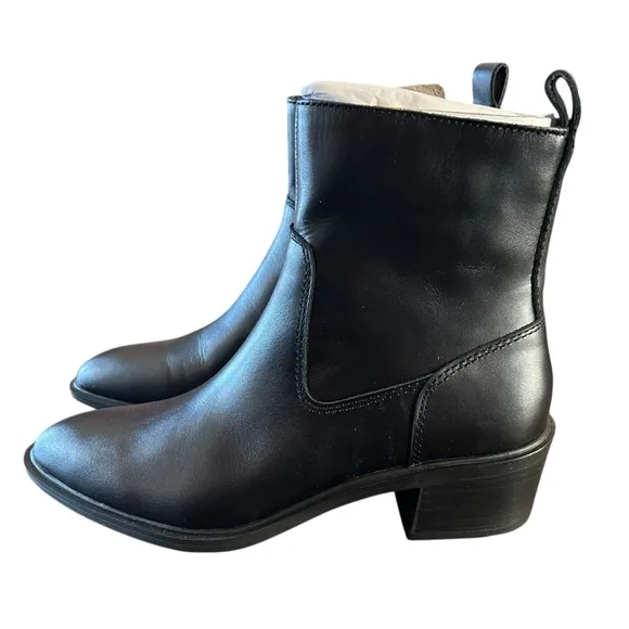 Dolce Vita Bili H20 Black Leather Pointed-Toe Ankle Booties Waterproof NEW 6