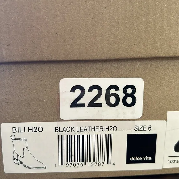 Dolce Vita Bili H20 Black Leather Pointed-Toe Ankle Booties Waterproof NEW 6